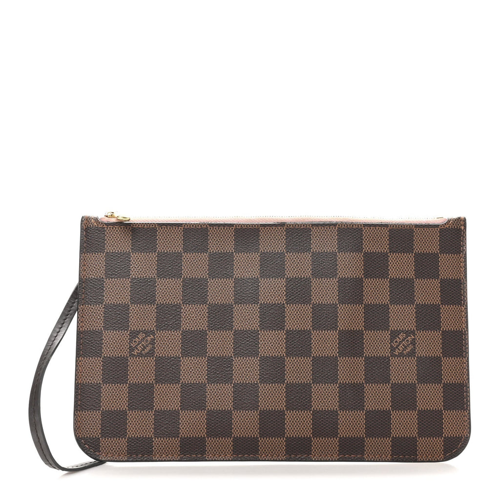 Damier Ebene Neverfull MM GM Pochette Rose Ballerine