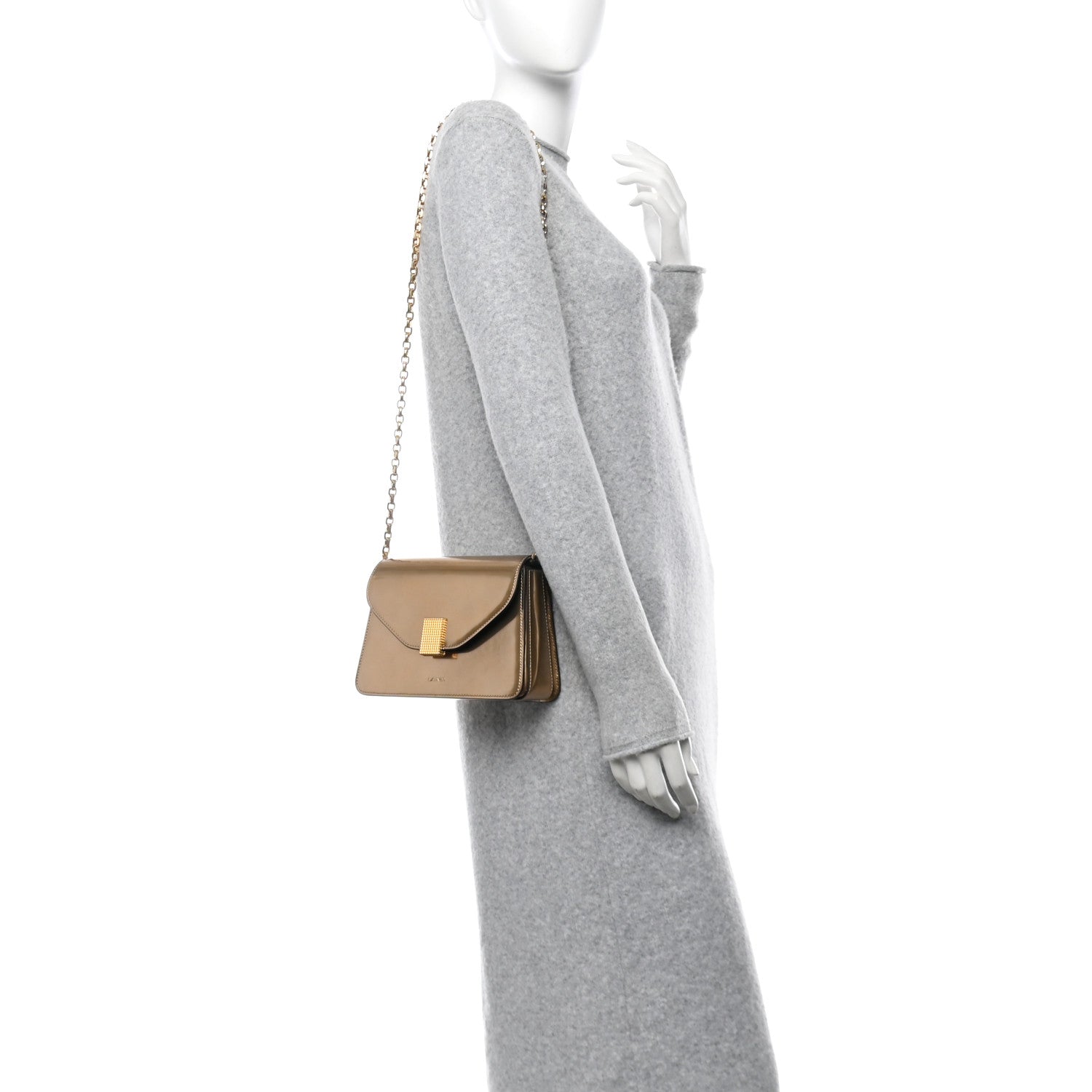 Metallic Calfskin Concerto Bag Gold