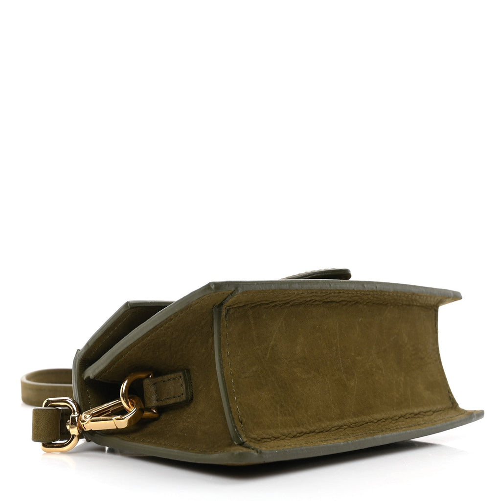 Suede Calfskin Le Bambino Dark Khaki