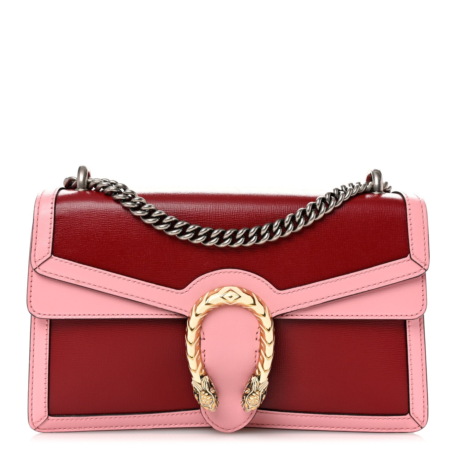 Azalea Calfskin Enamel Small Dionysus Shoulder Bag New Cherry Red Wild Rose Off White