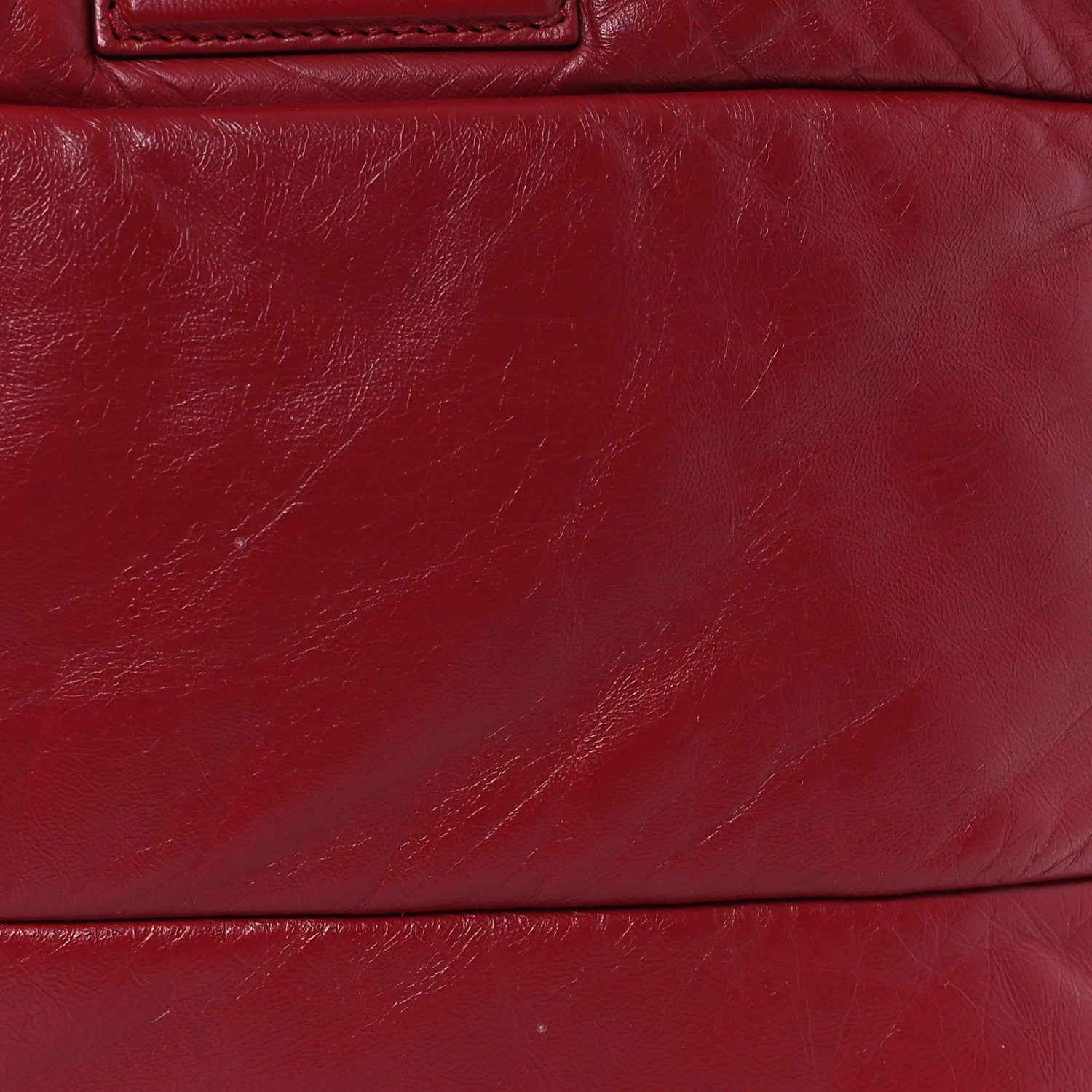 Lambskin Quilted Large Coco Cocoon Reversible Tote Red Red