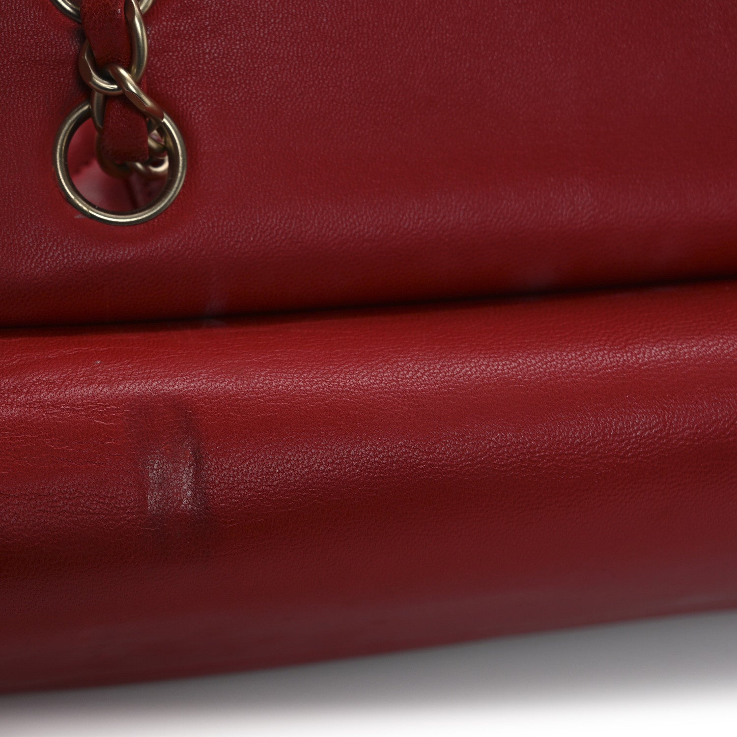 Lambskin Quilted Medium Double Flap Red
