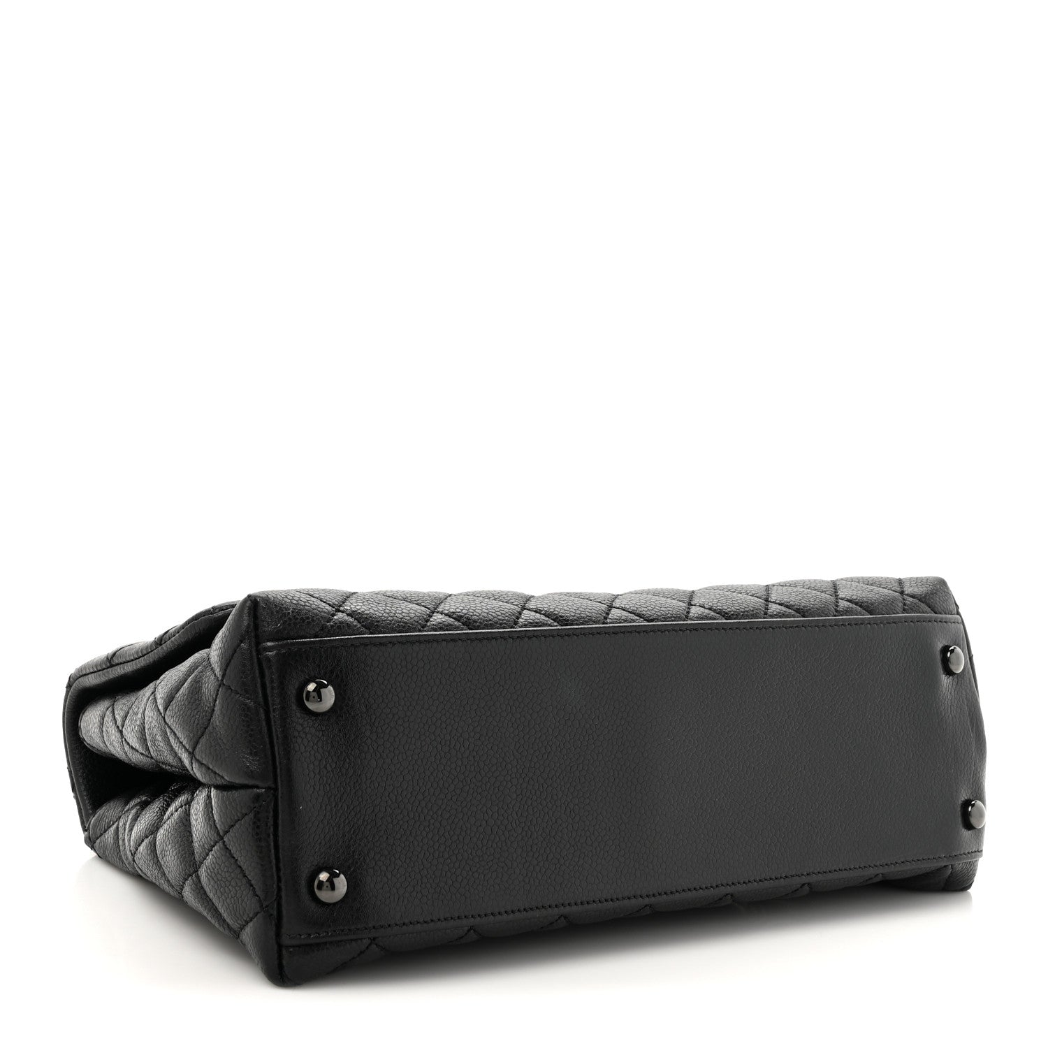 Caviar Quilted Small Coco Handle Flap So Black