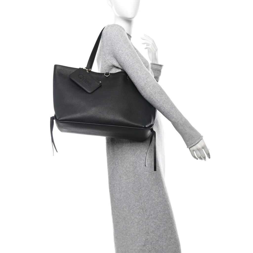 Calfskin Medium East West Sense Tote Black