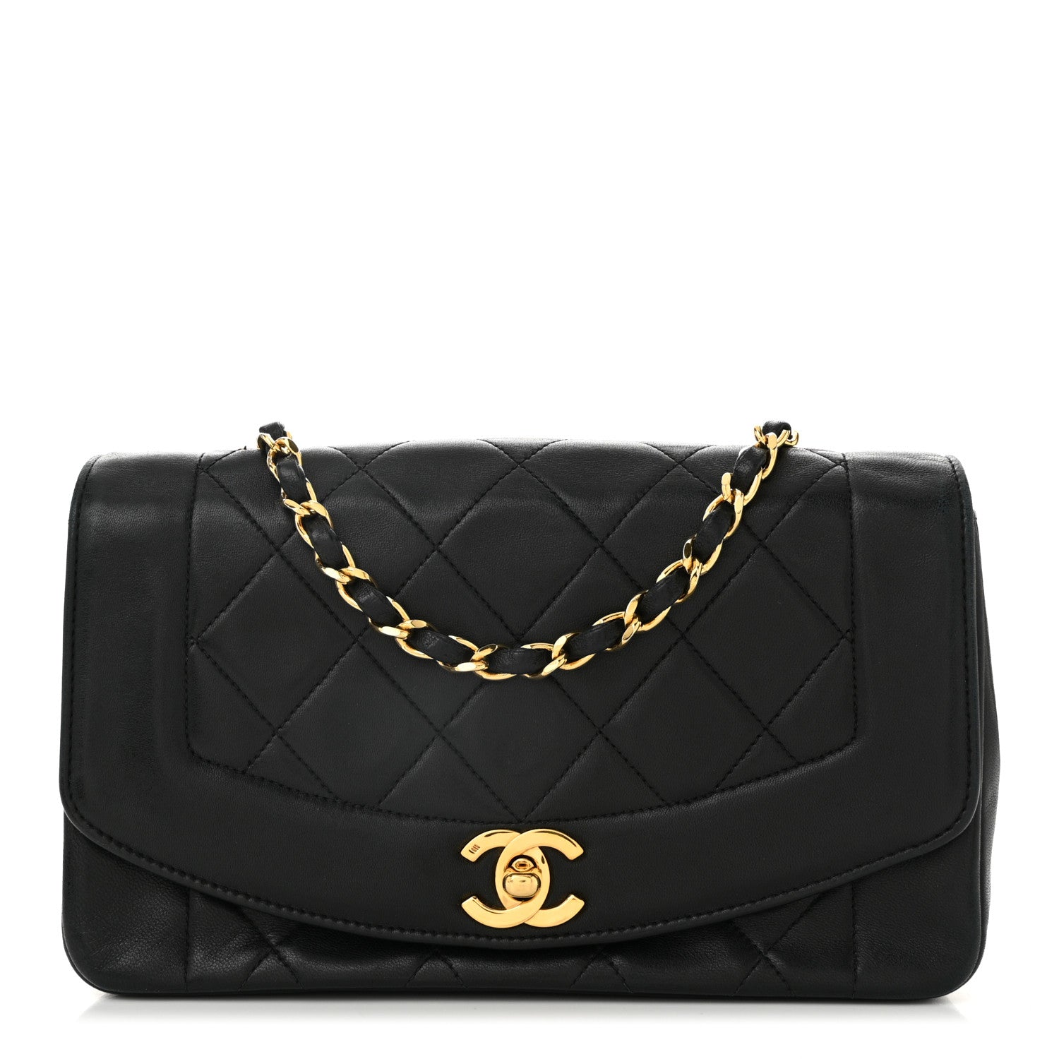 Lambskin Quilted Small Single Flap Black