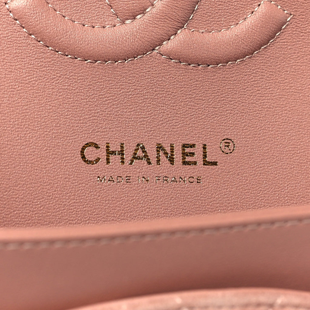 Suede Quilted Medium Double Flap Light Pink
