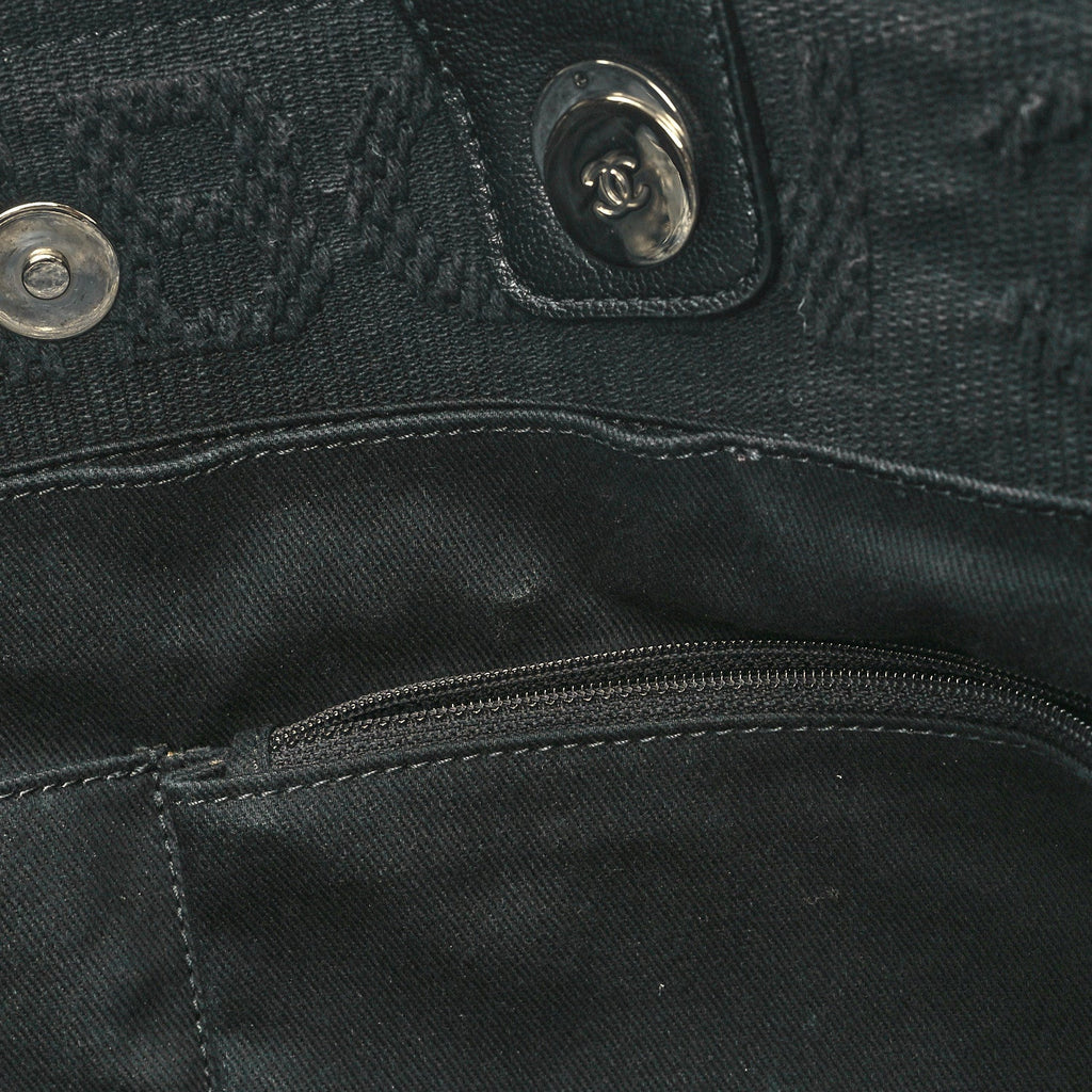 Canvas Large Double Face Shopping Tote Black