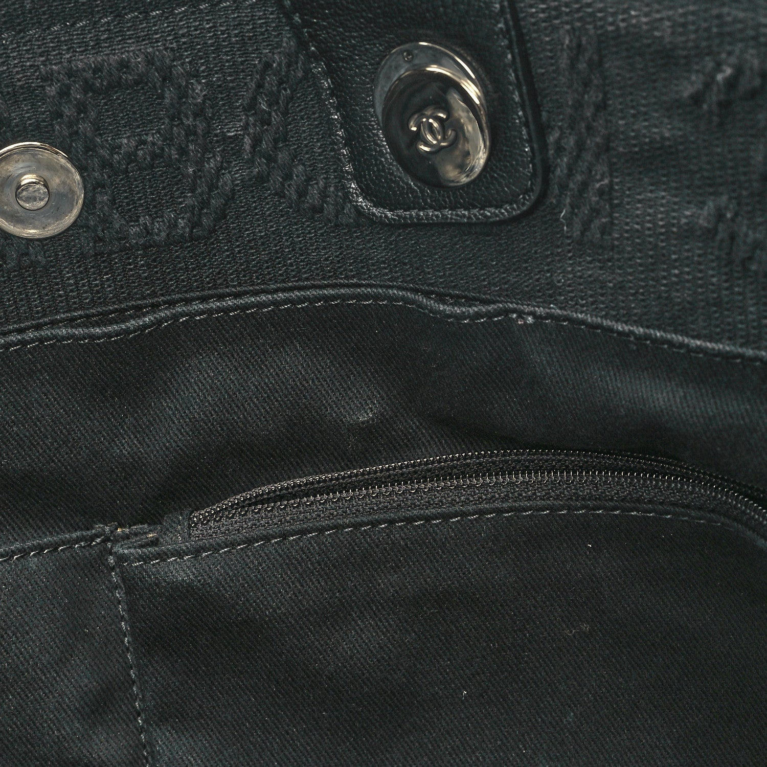 Canvas Large Double Face Shopping Tote Black