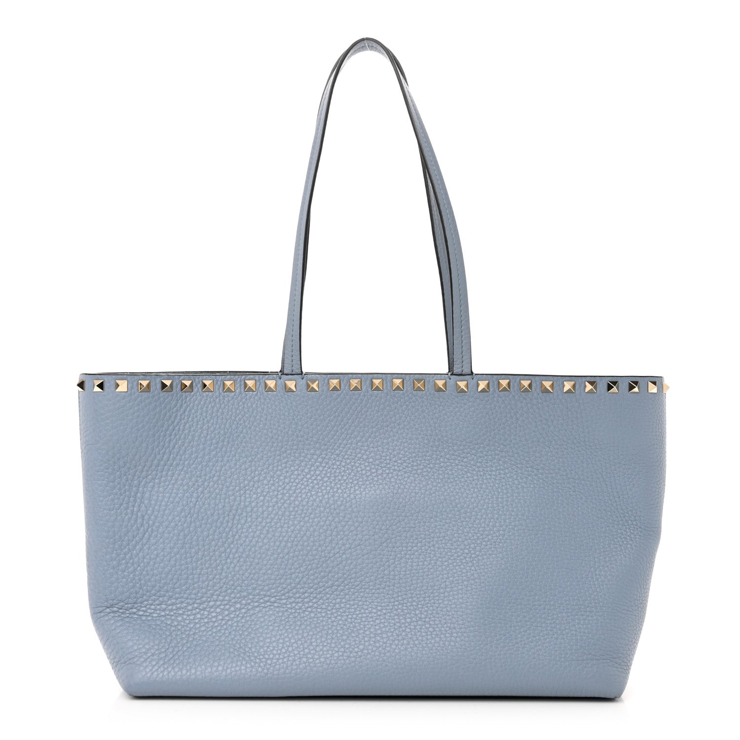 Grained Calfskin Small Rockstud Shoulder Tote Niagara