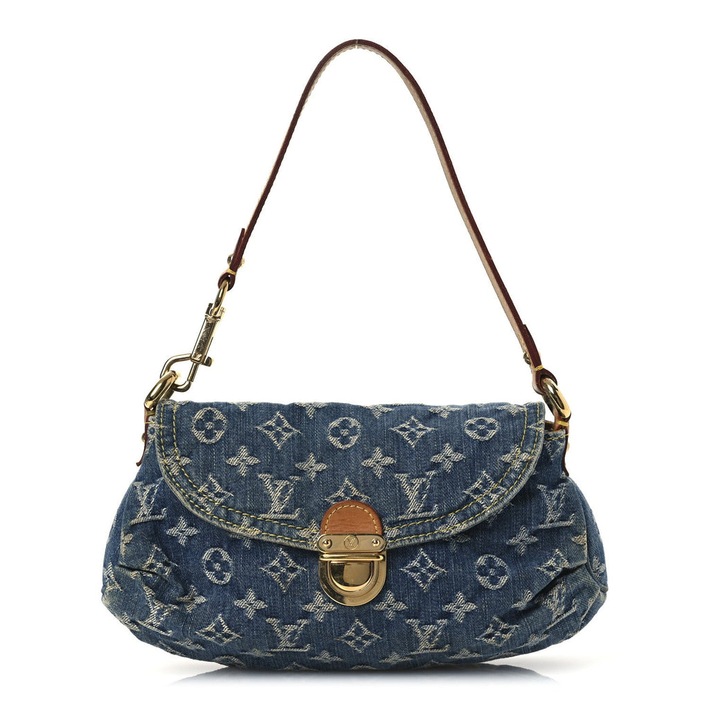 Monogram Denim Mini Pleaty Blue