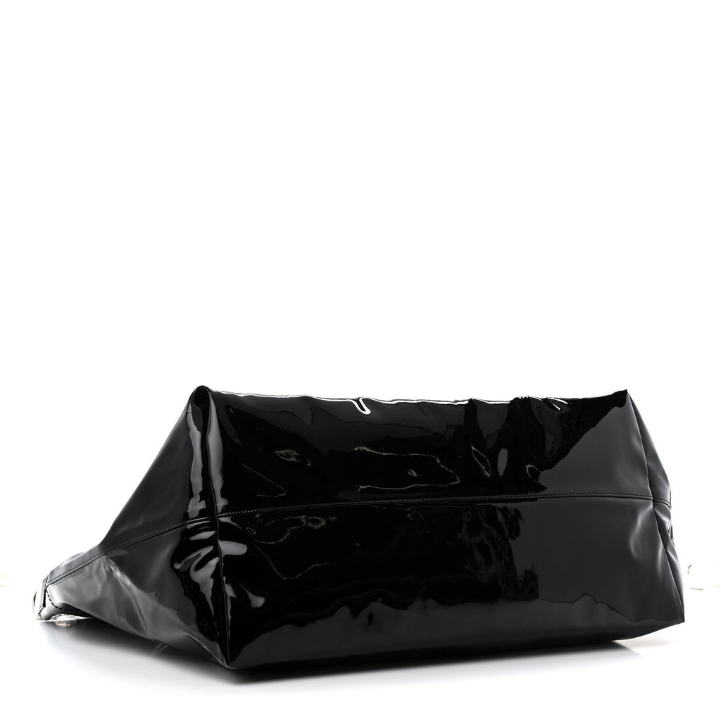 Patent Calfskin Rive Gauche Maxi Tote Black