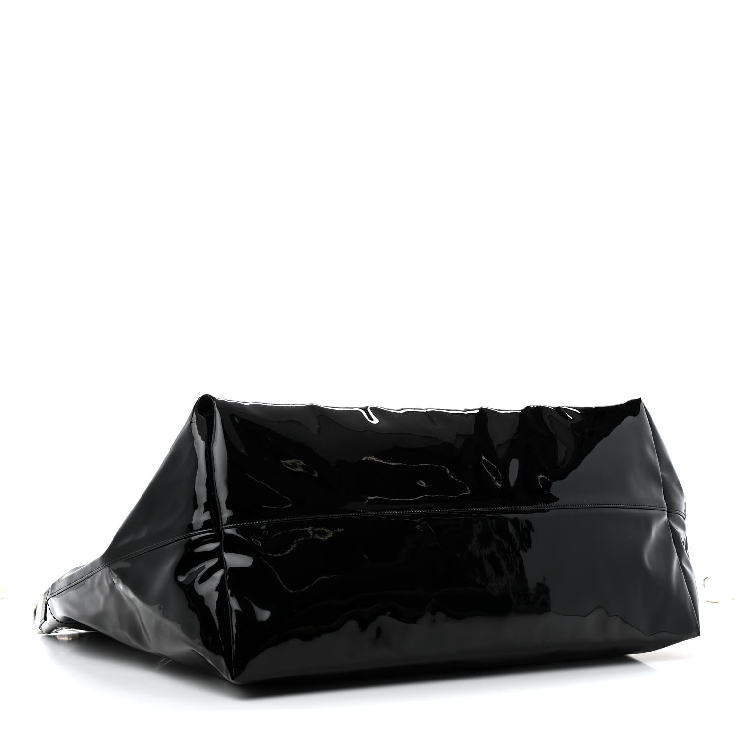 Patent Calfskin Rive Gauche Maxi Tote Black