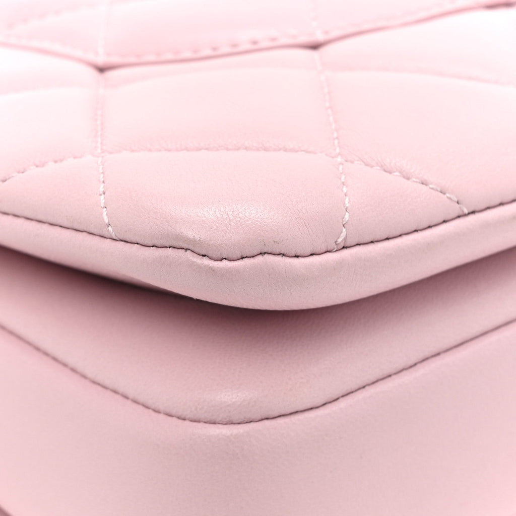 Lambskin Quilted Small Trendy CC Flap Dual Handle Bag Light Pink