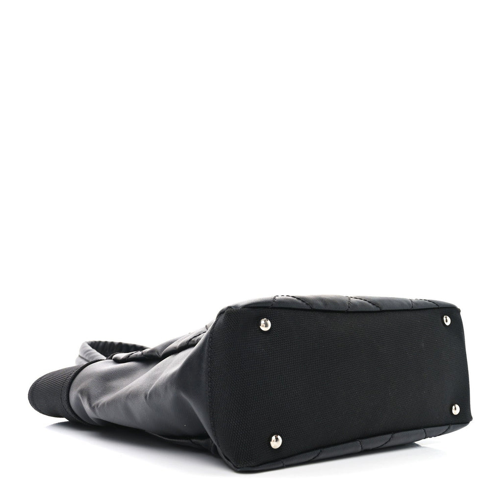 Coated Canvas Quilted Small Paris Biarritz Tote Black