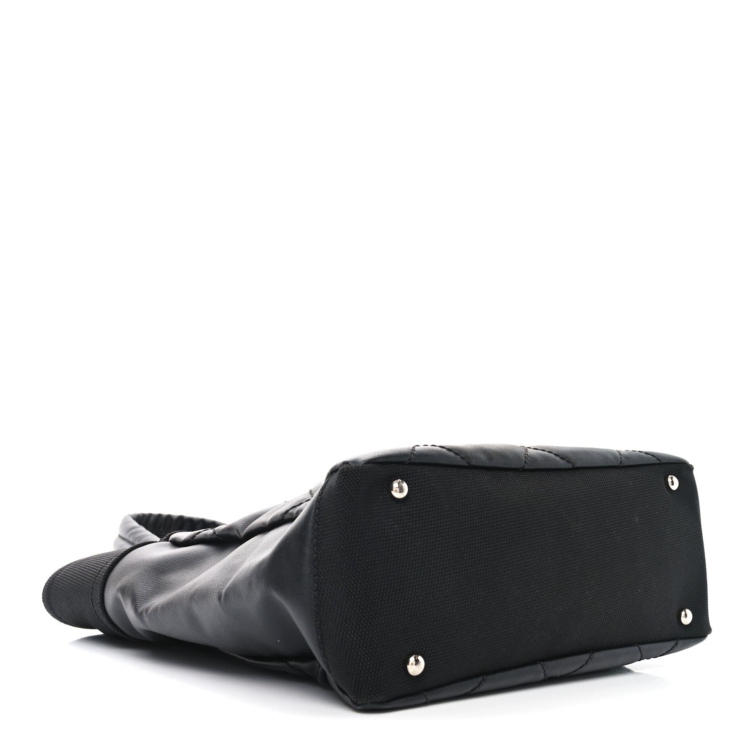 Coated Canvas Quilted Small Paris Biarritz Tote Black