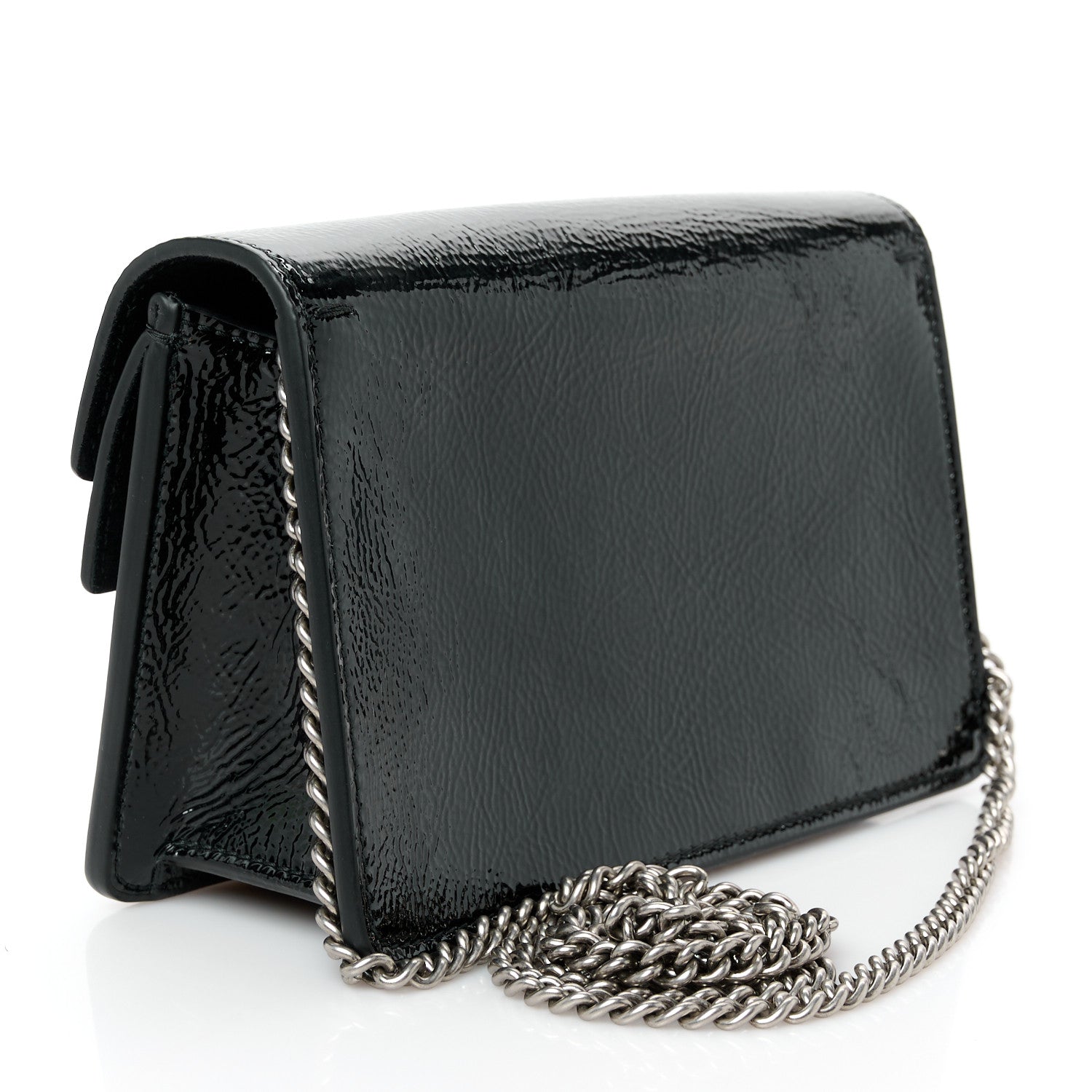 Crinkled Patent Mini Dionysus Shoulder Bag Black