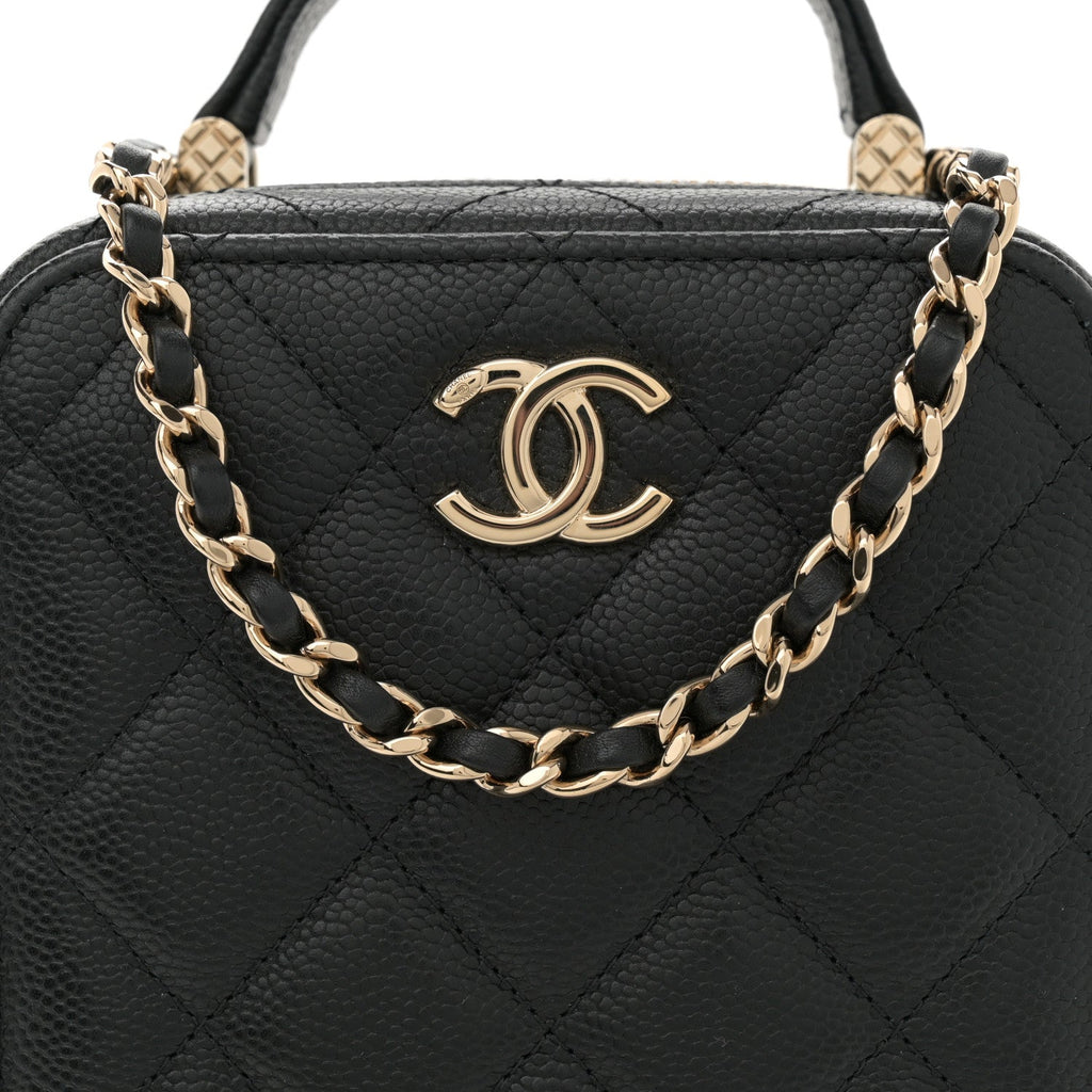 Caviar Quilted CC North South Vanity Case Black