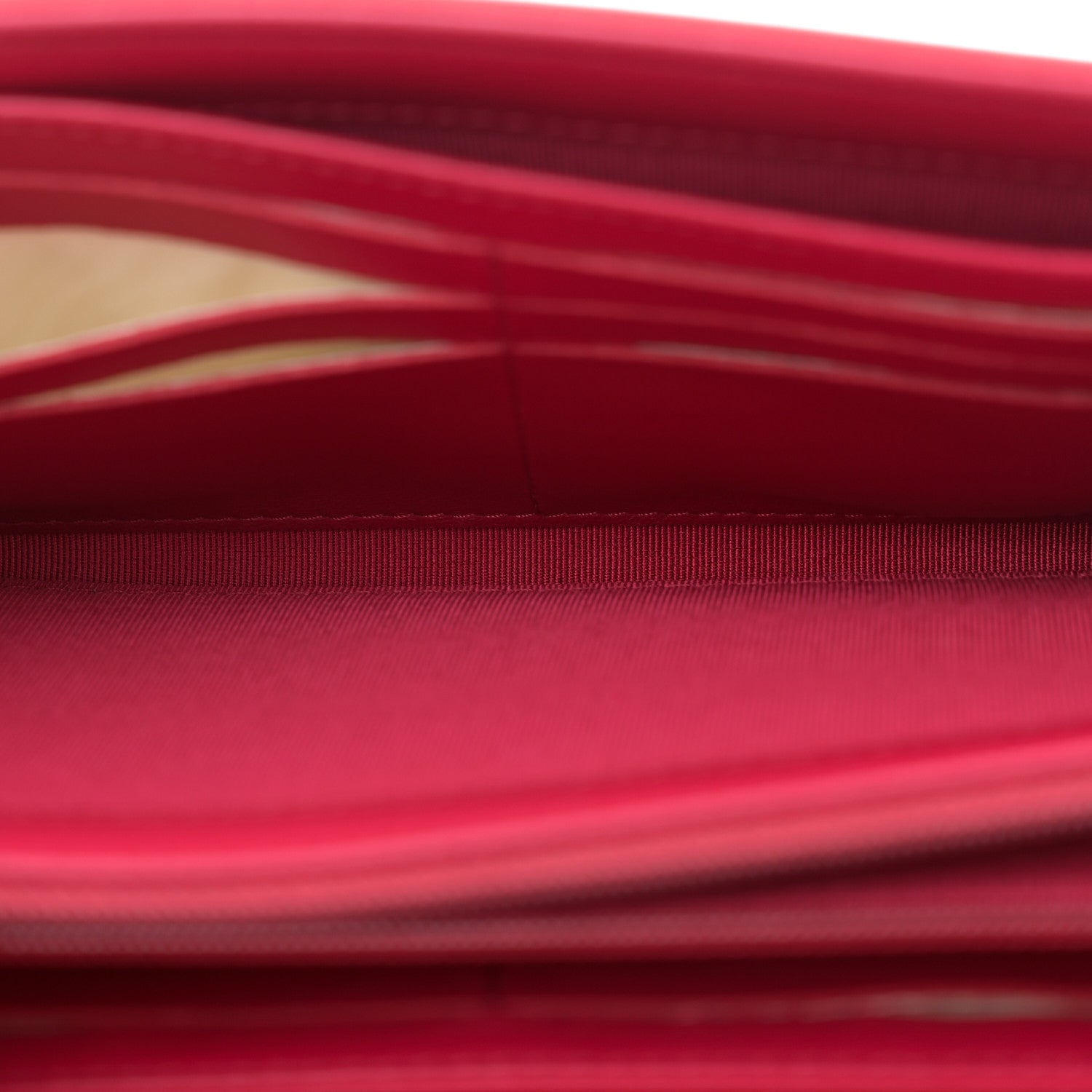 Lambskin Chevron Large Gusset Flap Wallet Dark Pink Multicolor