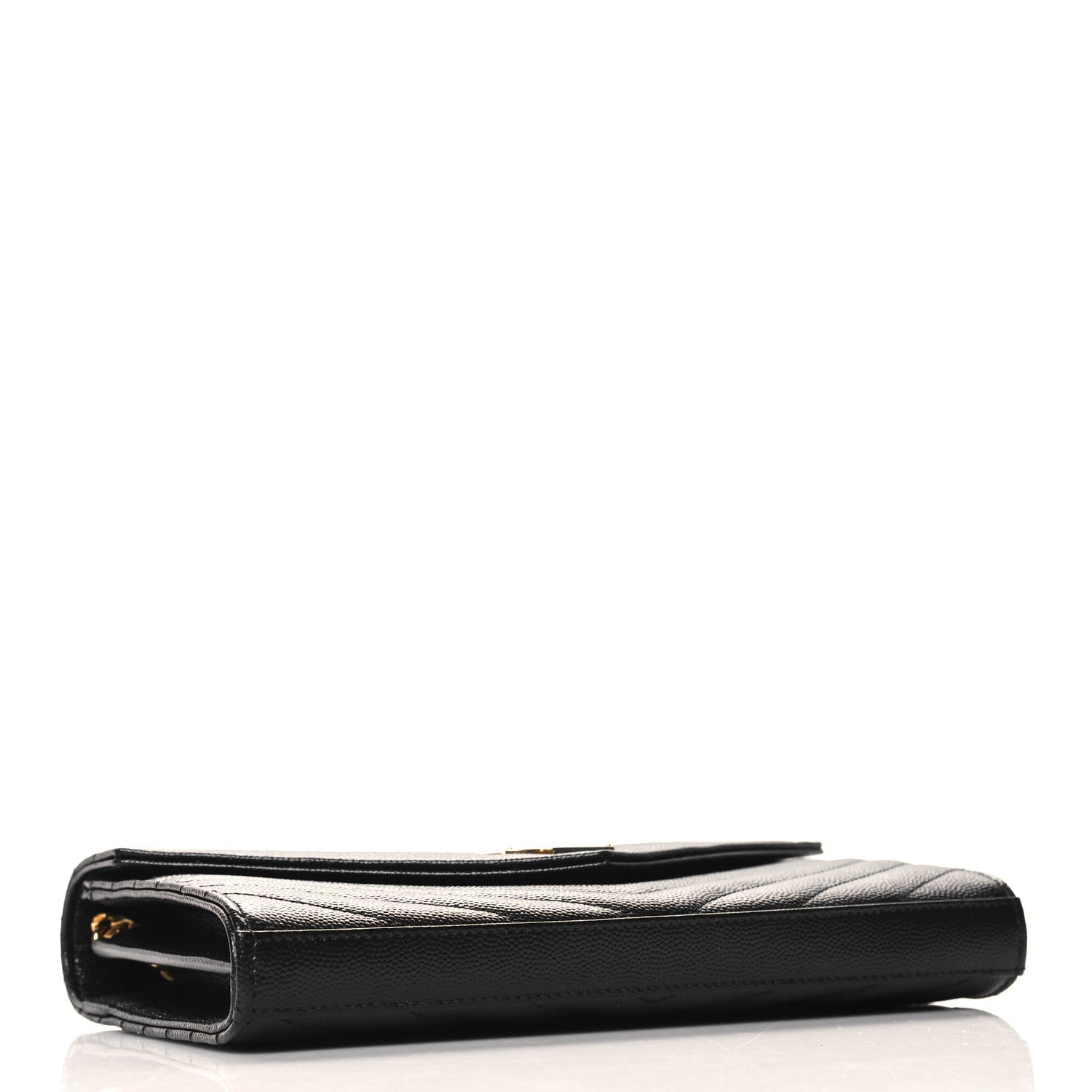 Grain De Poudre Matelasse Chevron Monogram Chain Wallet Black