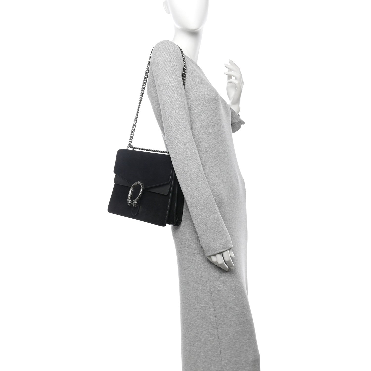 Suede Medium Dionysus Shoulder Bag Black