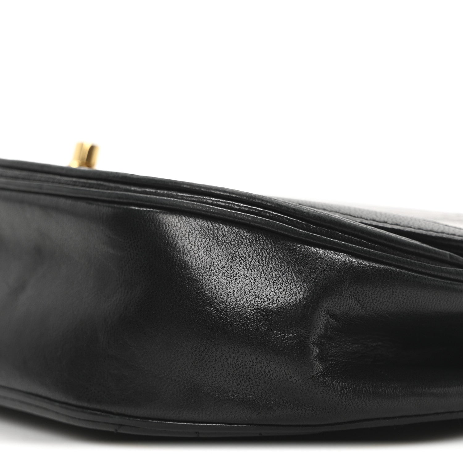 Lambskin Horizontal Quilted Small Single Flap Black