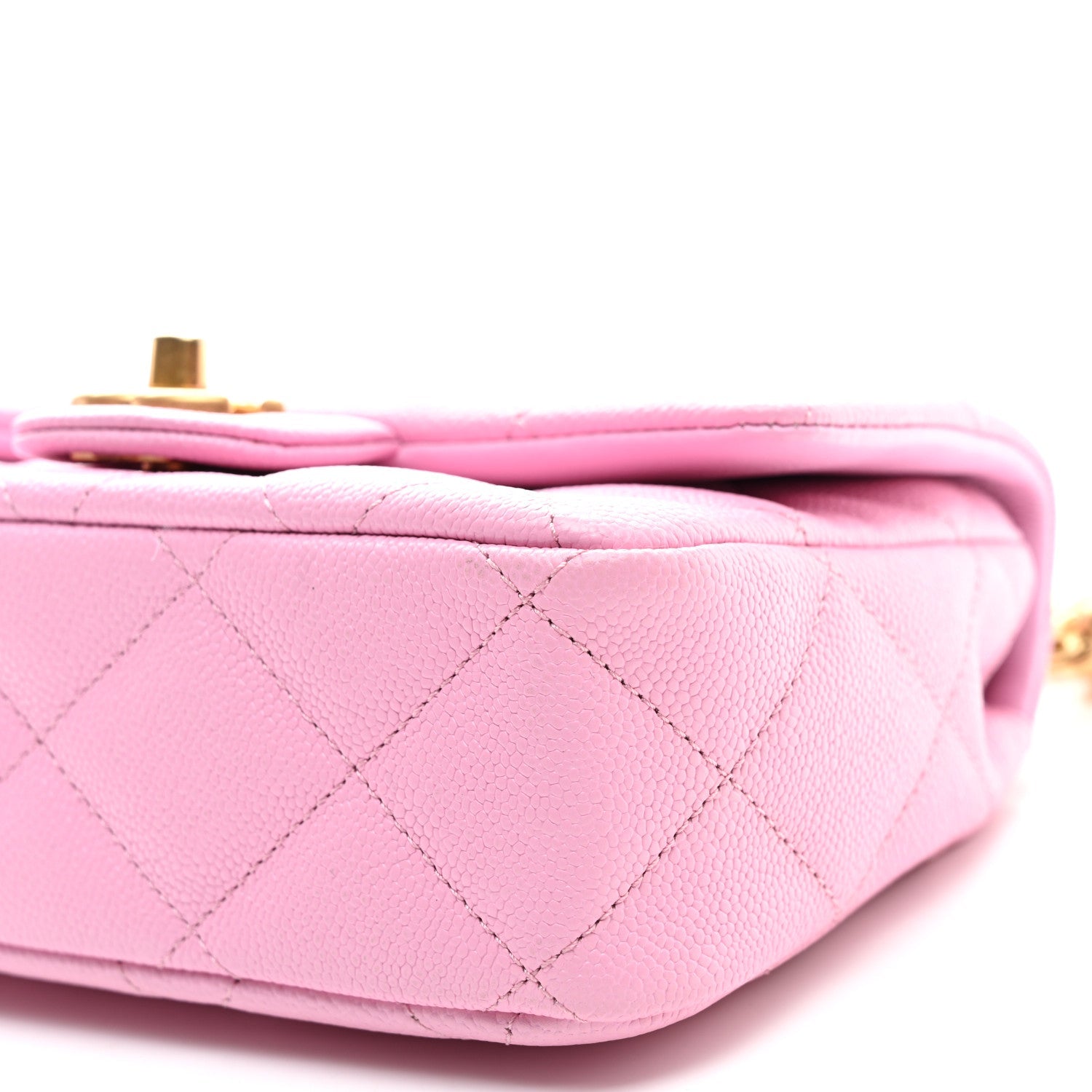 Caviar Quilted Mini Sweetheart Flap Lilac