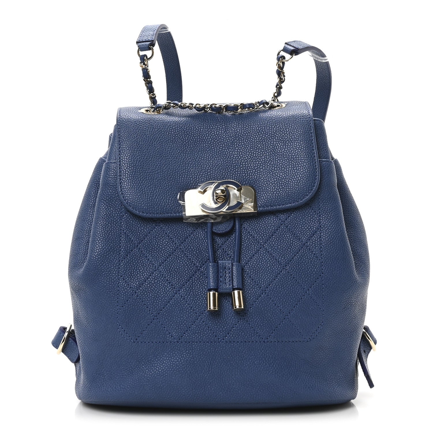 Caviar Quilted Backpack Blue