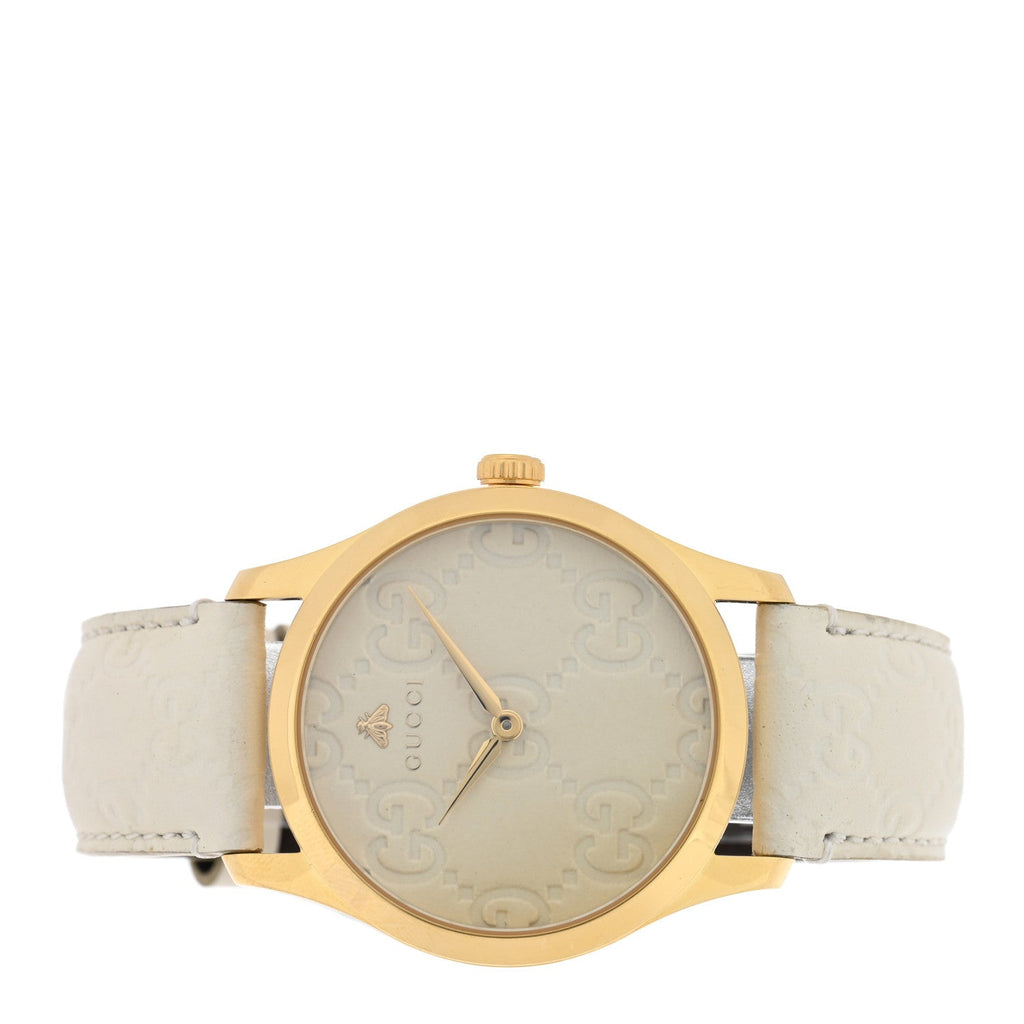 Stainless Steel Calfskin 38mm G-Timeless Quartz Watch White