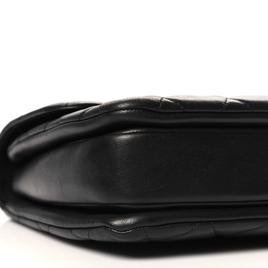 Lambskin Quilted Medium Trendy CC Flap Dual Handle Bag Black