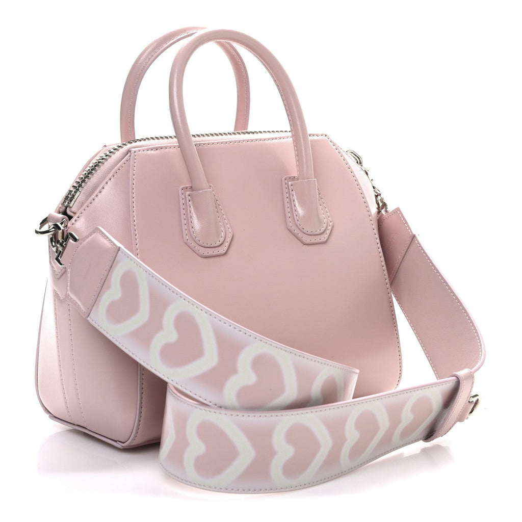 Box Calfskin Mini Heart Antigona Top Handle Bag Blush Pink