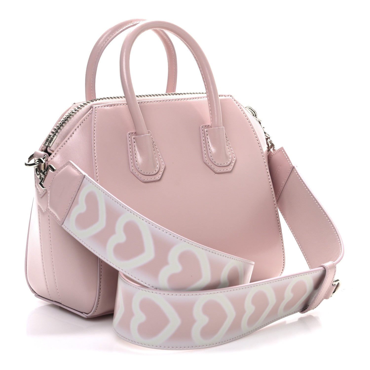 Box Calfskin Mini Heart Antigona Top Handle Bag Blush Pink