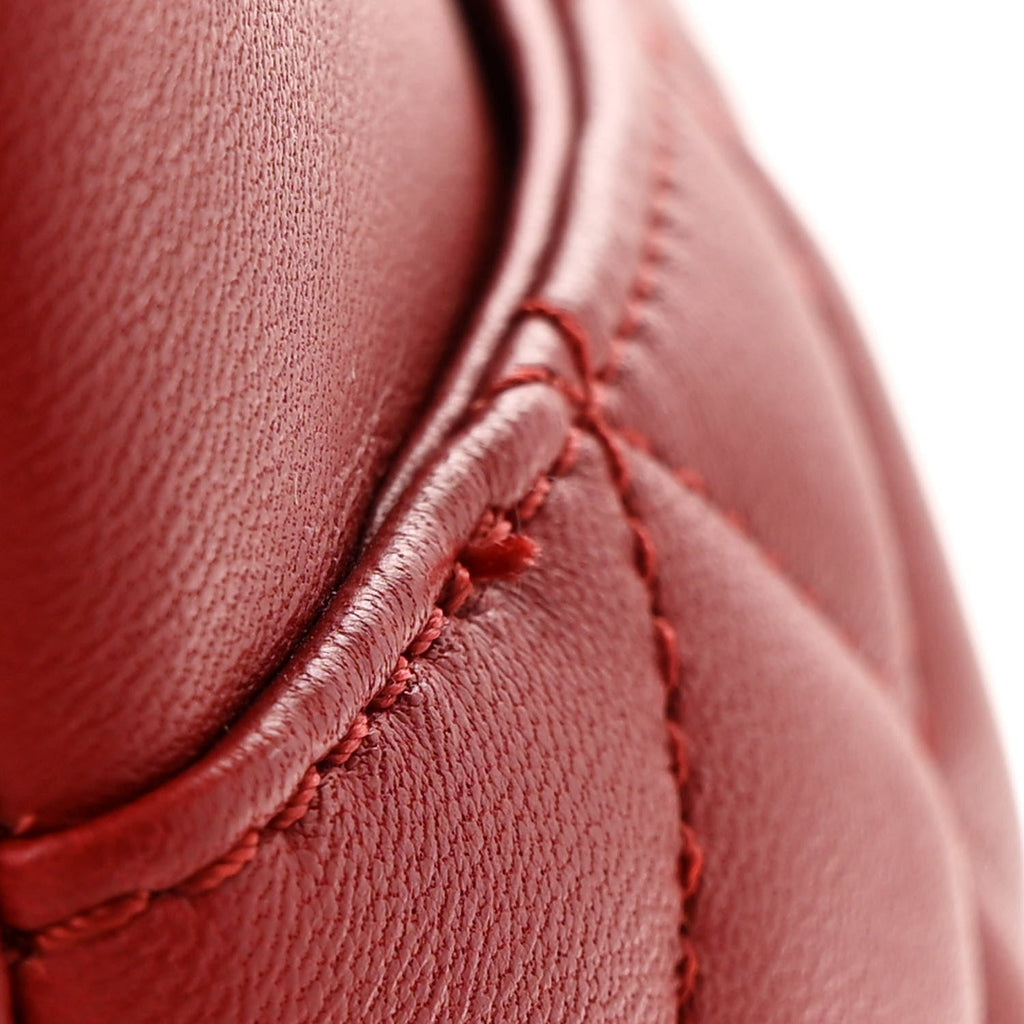 Lambskin Quilted Urban Delight Tote Red