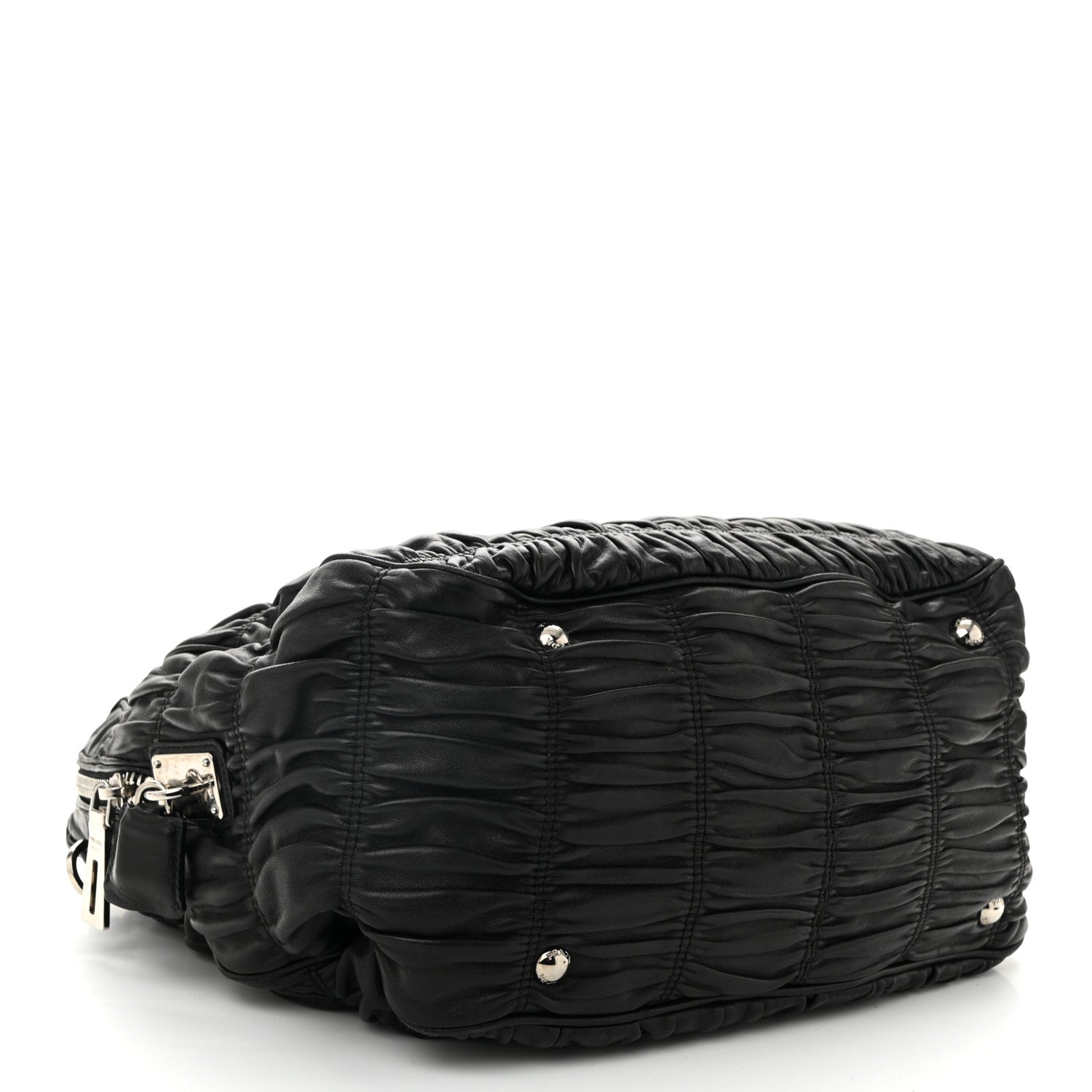 Nappa Gaufre Double Zip Tote Black