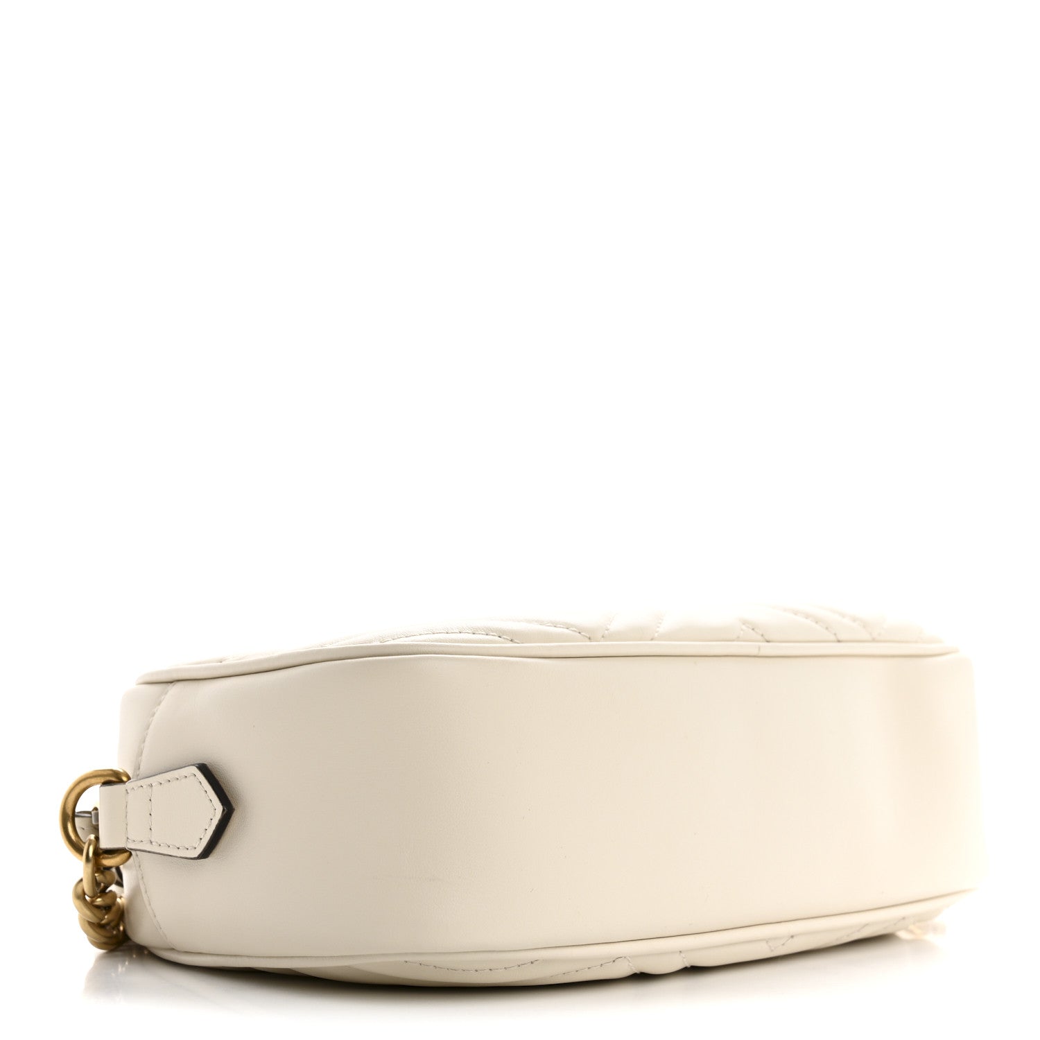 Calfskin Matelasse Small GG Marmont Chain Shoulder Bag White