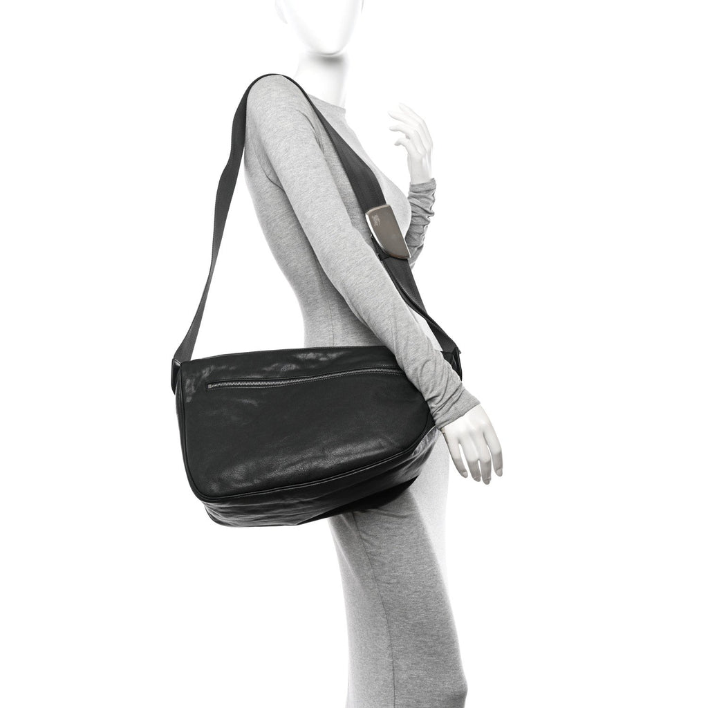 Calfskin Large Shield Messenger Bag Slate