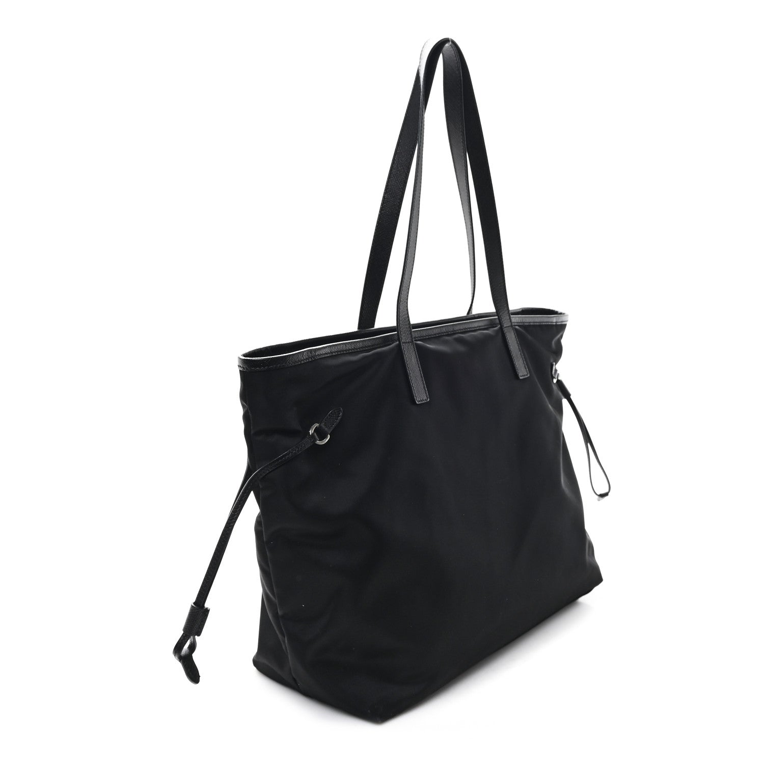 Tessuto Nylon Saffiano Shopping Tote Black