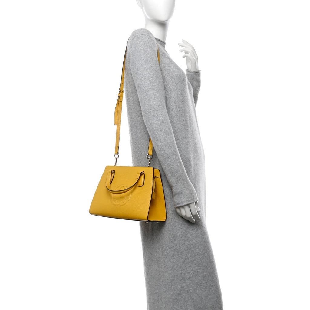 Dollar Calfskin Medium Soho Top Handle Satchel Yellow