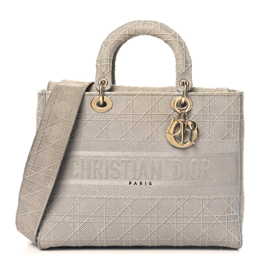 Canvas Embroidered Cannage Lady D-Lite Gray