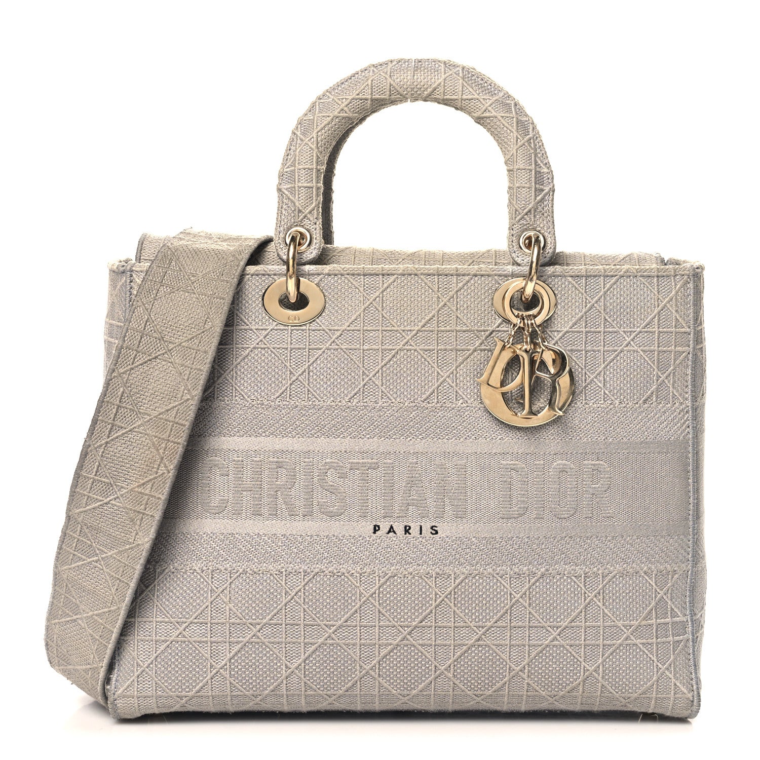 Canvas Embroidered Cannage Lady D-Lite Gray