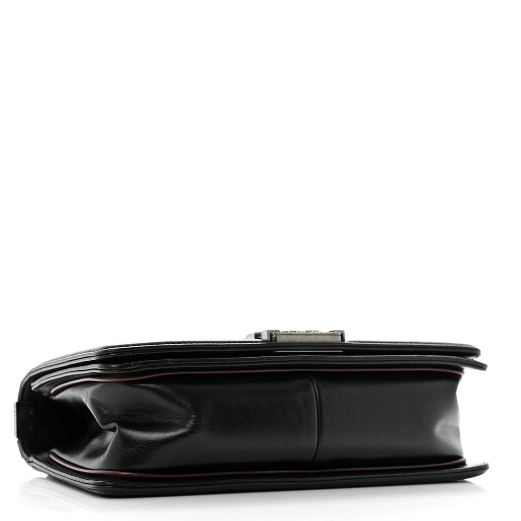 Calfskin Embossed Medium Paris Salzburg Boy Flap Black