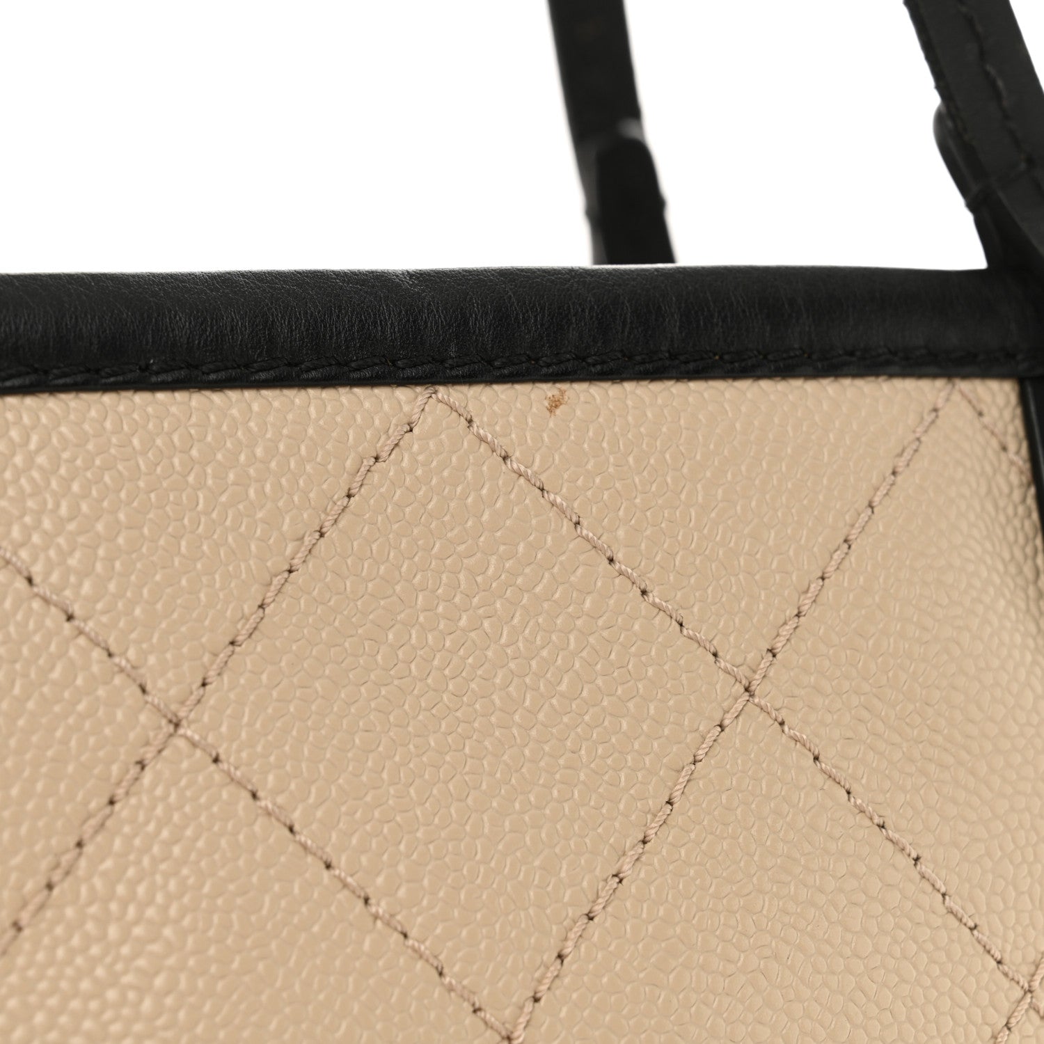 Grained Calfskin Large Fever Shopping Tote Beige
