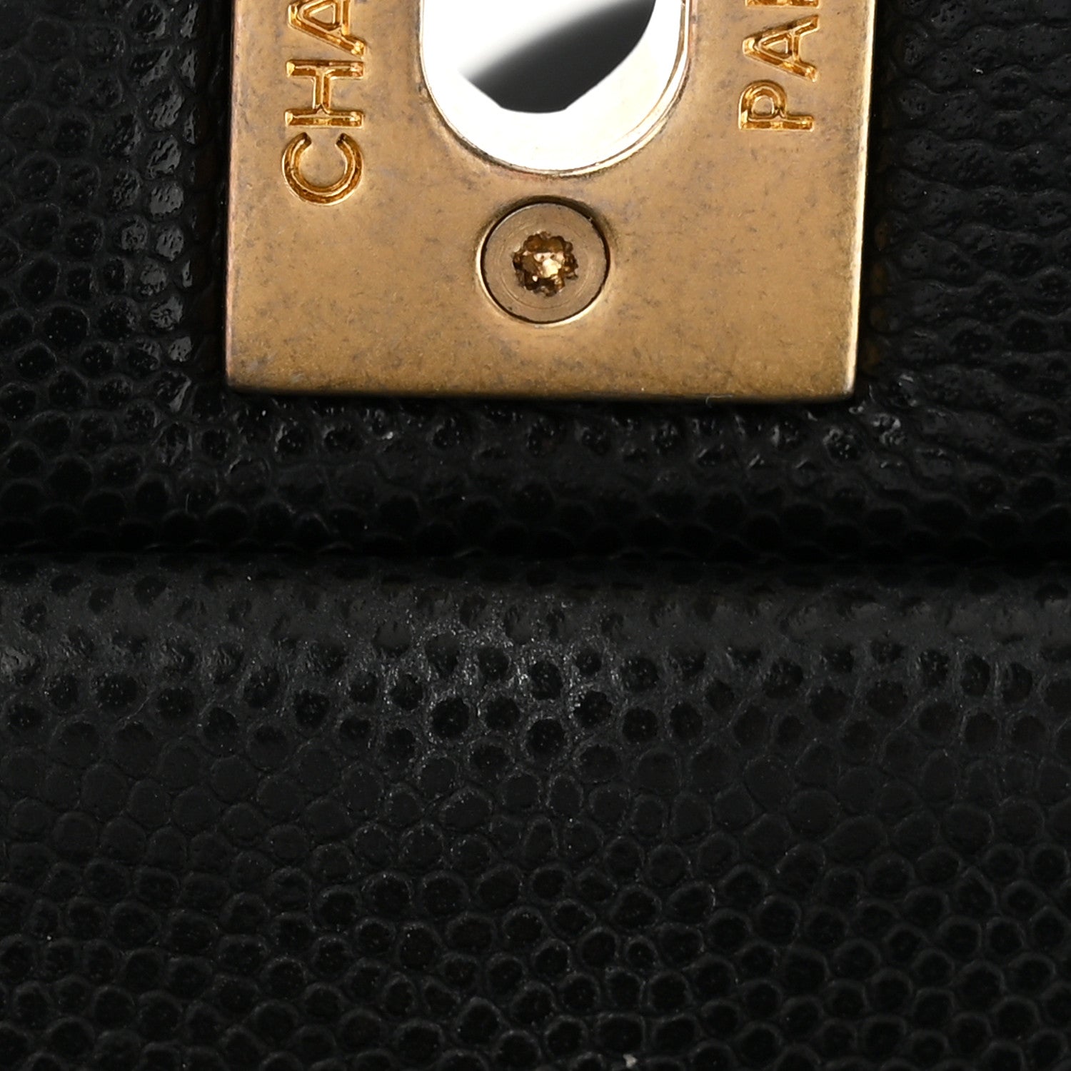 Caviar Quilted Mini Twist Your Buttons Flap Black