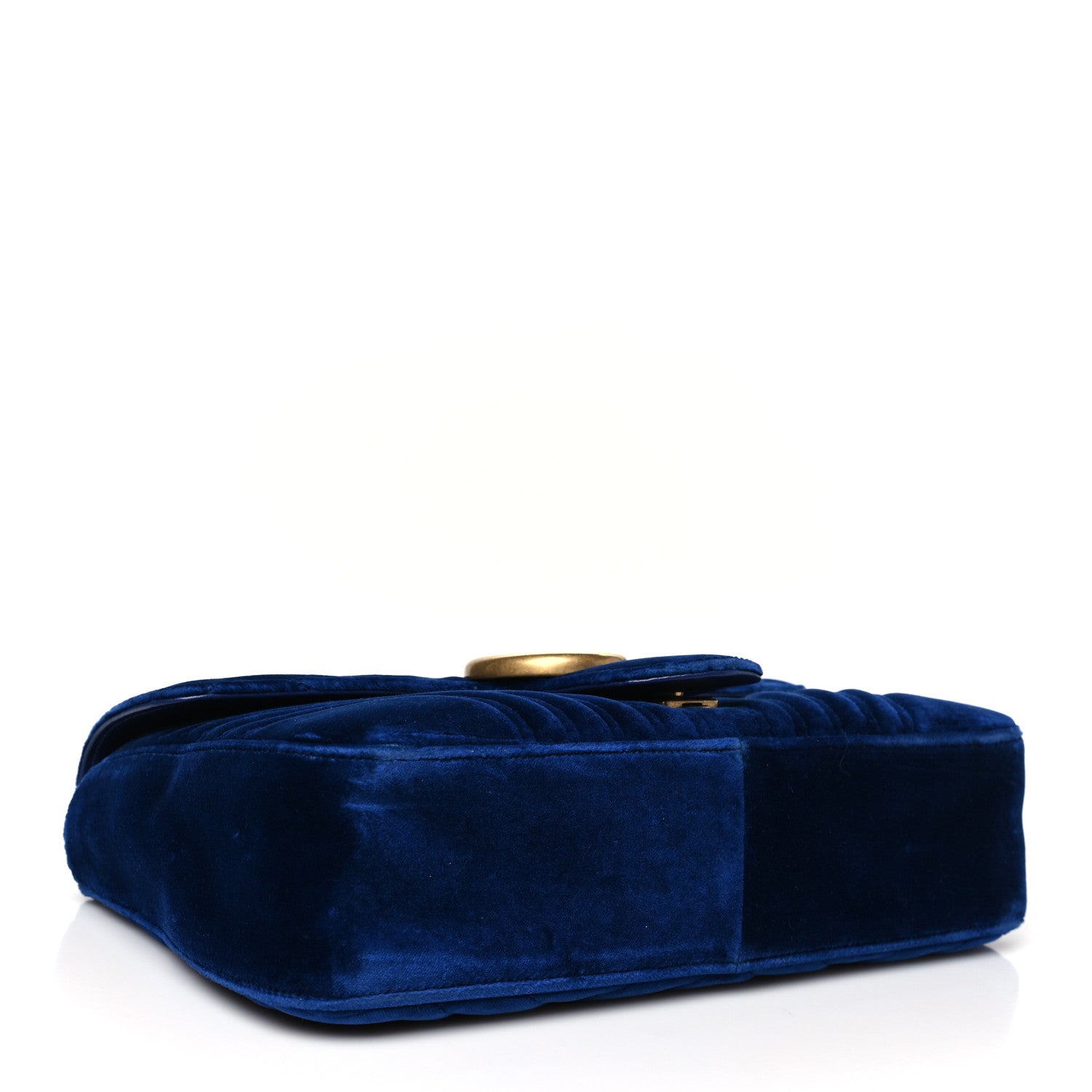 Velvet Matelasse Medium GG Marmont Shoulder Bag Cobalt Blue