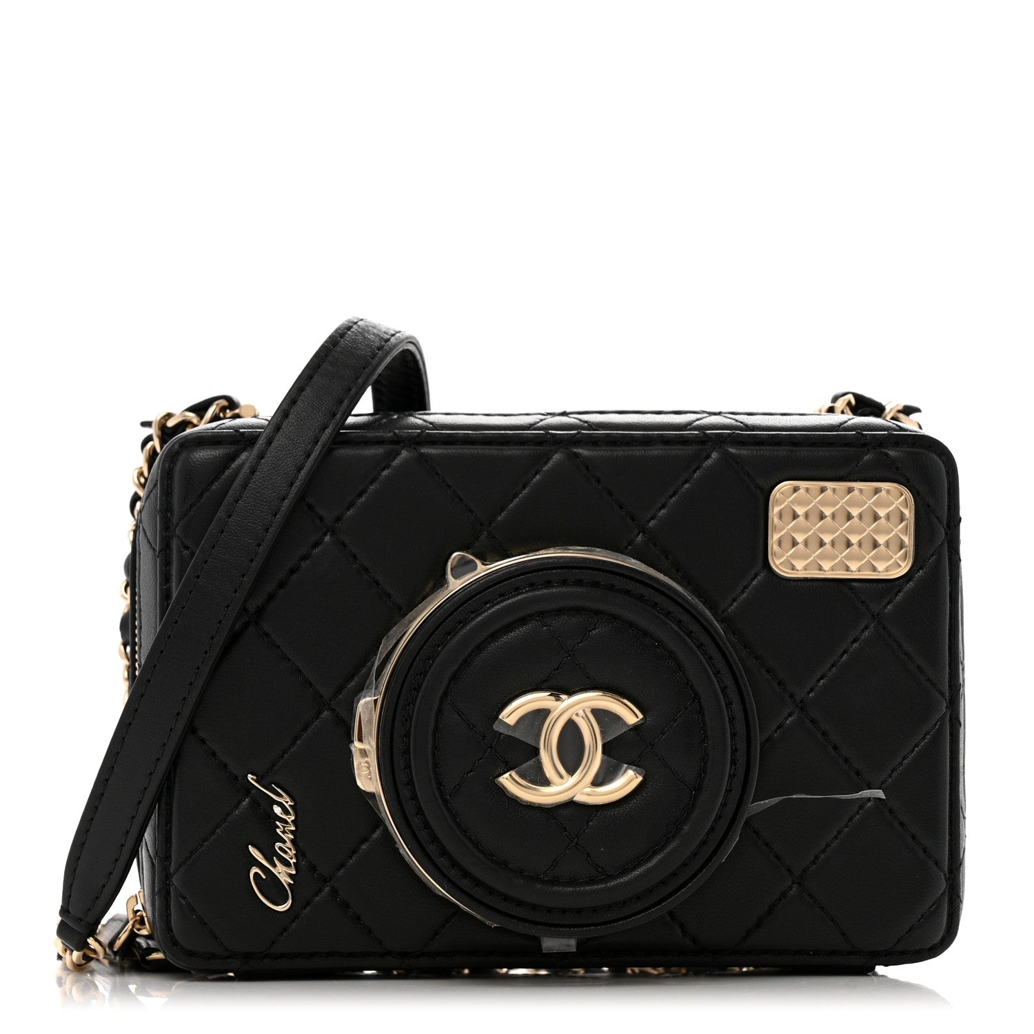 Lambskin Quilted Coco  Bag Black