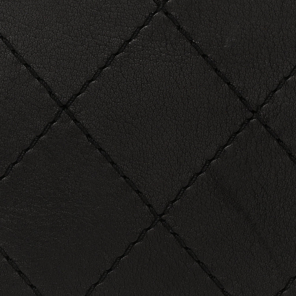 Calfskin Stitched Messenger Flap Bag Black