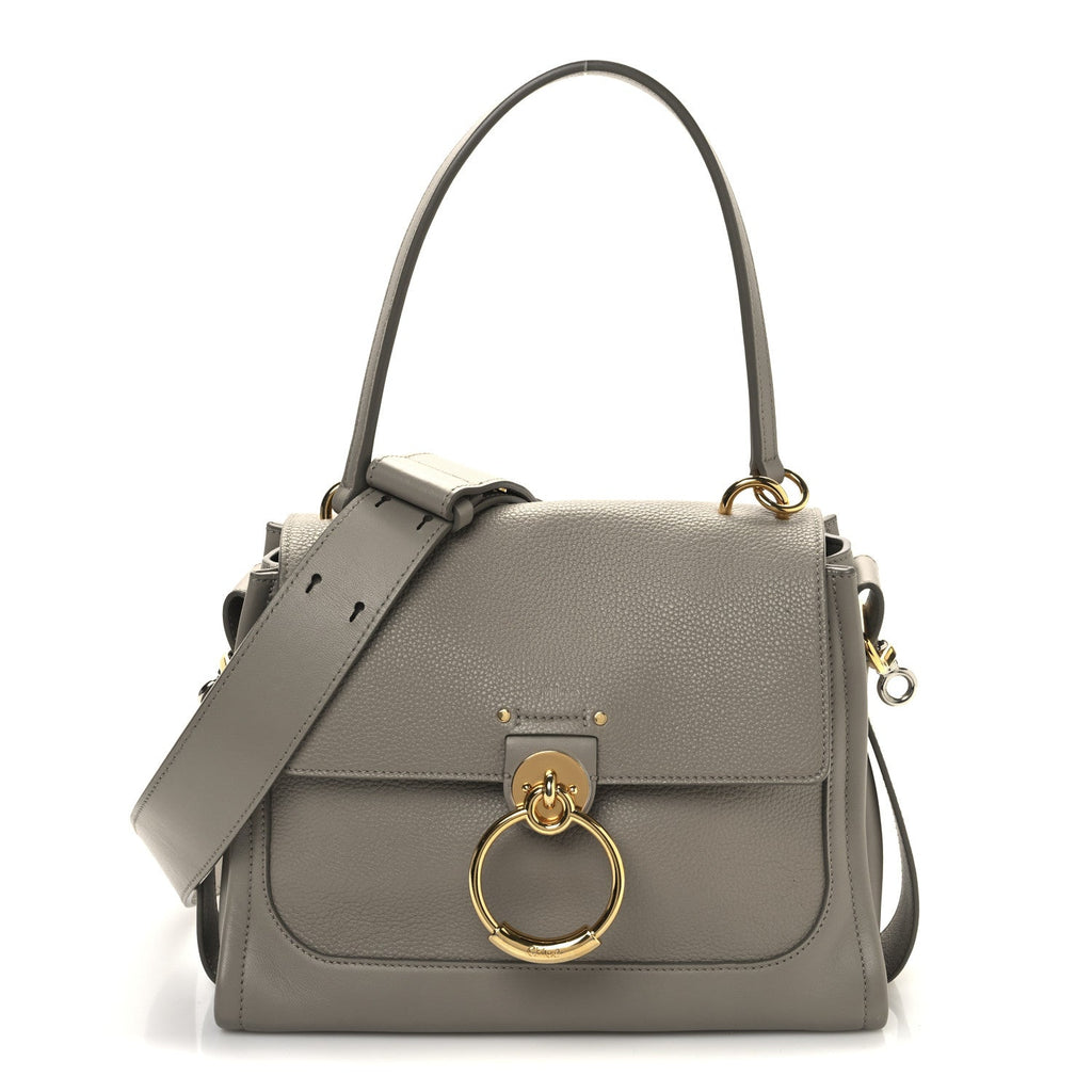 Calfskin Small Tess Day Bag Motty Grey