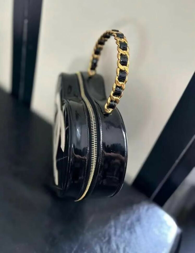 Chanel 1995 Vintage Black Heart Vanity Bag