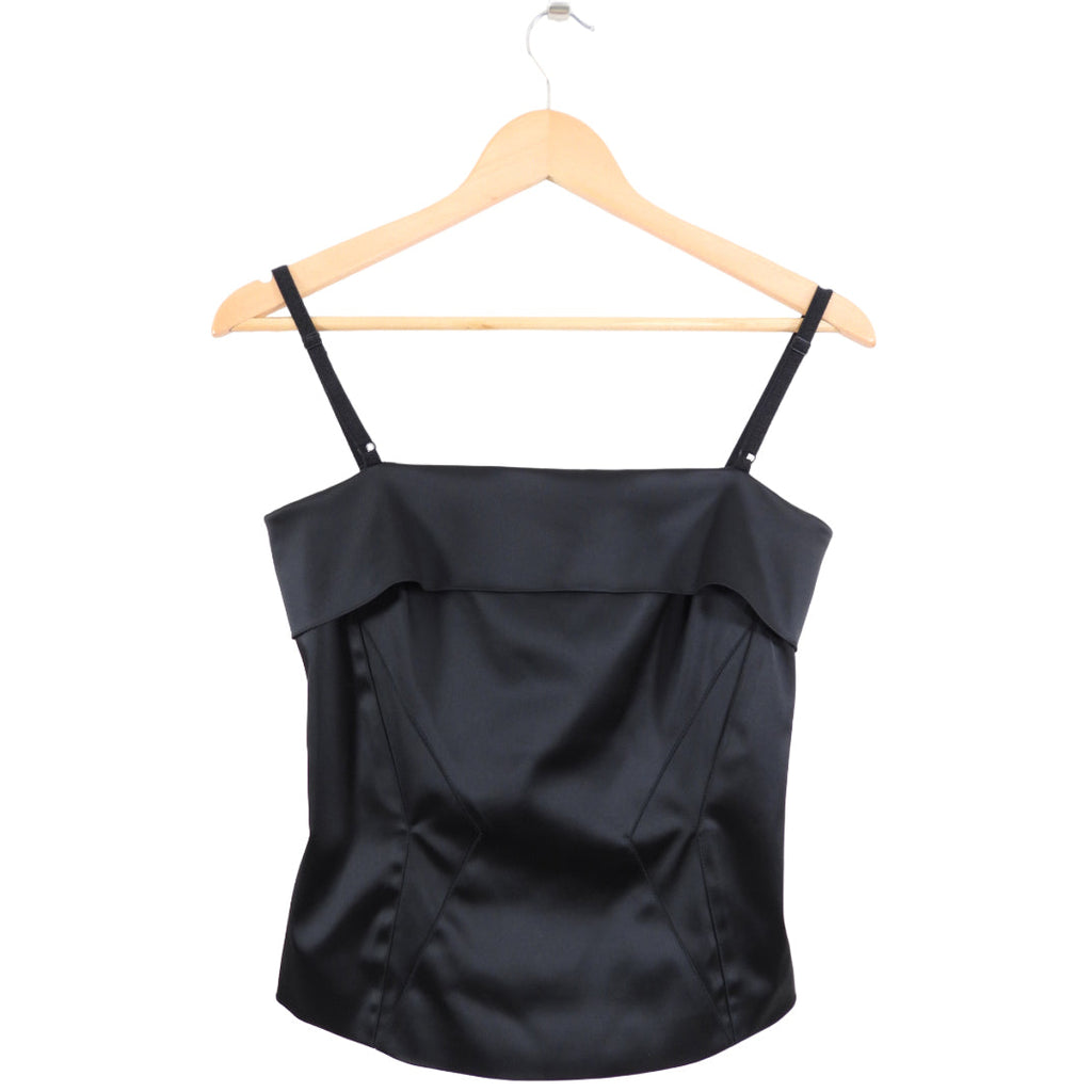 D&G Dolce Gabbana Black Satin Bustier Top - IT42 / S