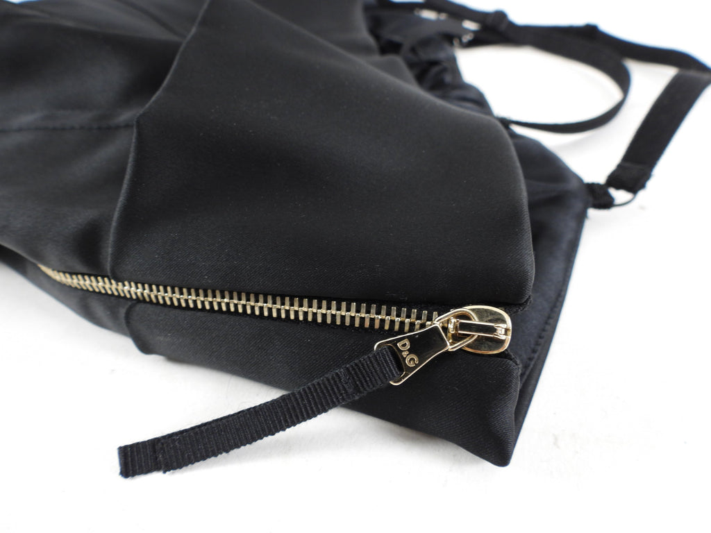 D&G Dolce Gabbana Black Satin Bustier Top - IT42 / S