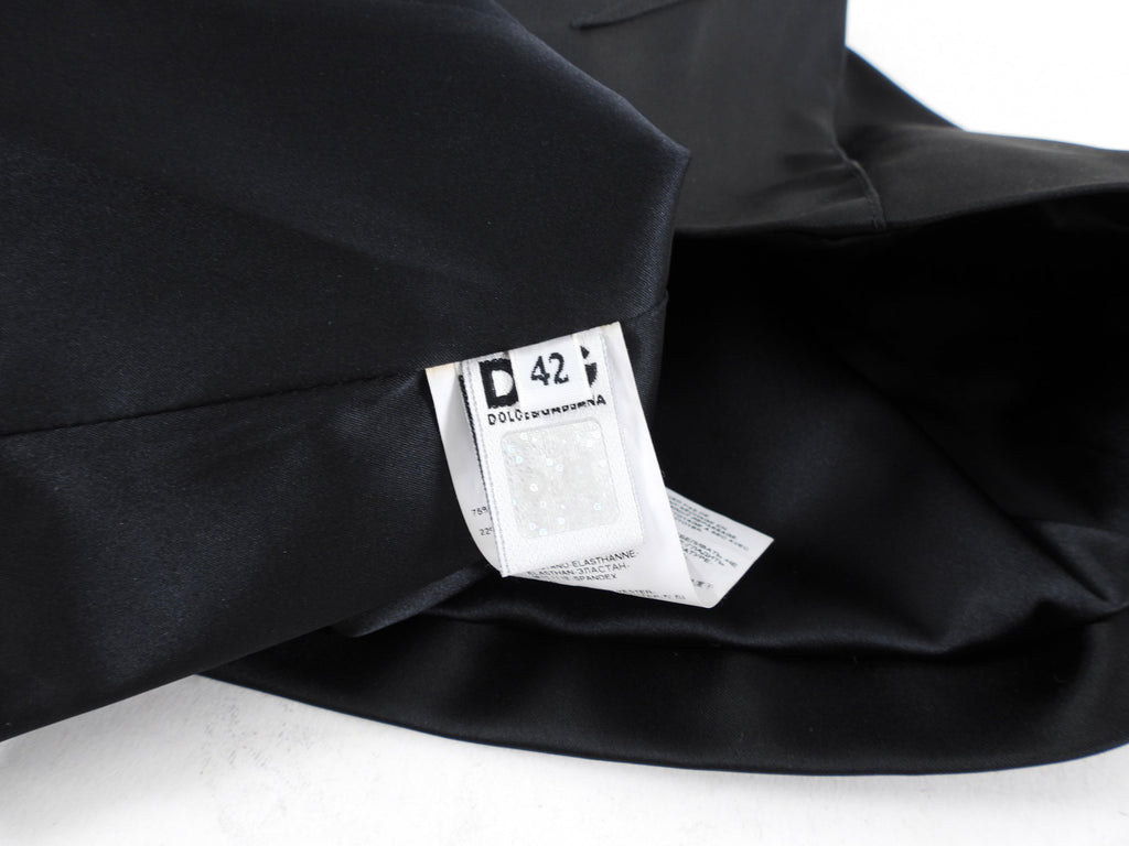 D&G Dolce Gabbana Black Satin Bustier Top - IT42 / S
